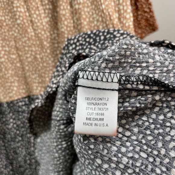 ODDI Women's Rayon Color Blocked Tunic Hi Lo Ribbed Flowy Boho 3/4 Sleeves M - Picture 7 of 9